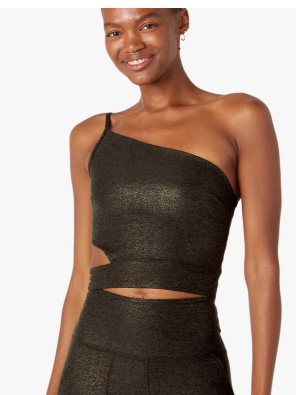 Beyond Yoga SoftShine Wanderlust Cropped Tank in Stardust Foil Size Large